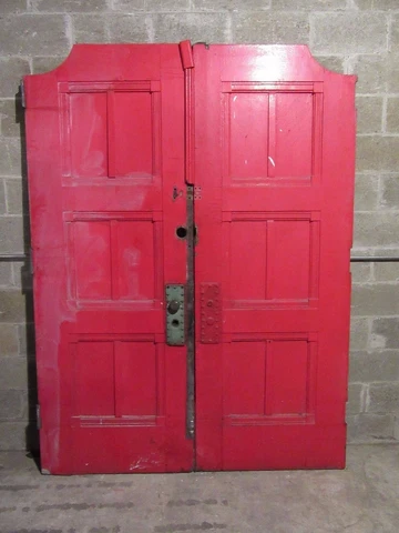 ANTIQUE OAK DOUBLE ENTRANCE FRENCH DOORS  ~ 67 x 89 ~  SET 1 OF 3  ~ SALVAGE Cover