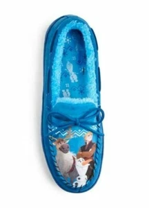 NWT Disney Frozen 2 Characters Moccasin Blue Slipper Men Size 9-10 Wm Size 11-12 - Picture 1 of 5