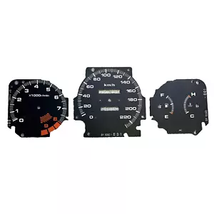 Gauge Cluster Overlay Type-R Style 220 km/h 9k rpm for 96-00 Honda Civic EK - Picture 1 of 5