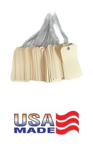 100 pcs 5 3/4" x 2 7/8" Size 7 Manila Large Pre-Wired Parts Price Tags with Wire - Picture 1 of 8