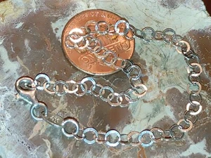 Tiny Dainty Sterling Silver Chain Bracelet 7 Inches IBB Italy 925 - Picture 1 of 8