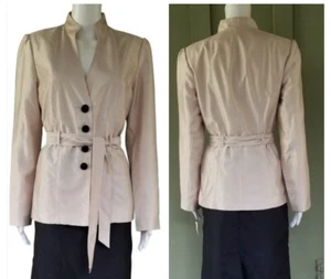 Signature by LARRY LEVINE Belted Blazer Jacket Trench Size  14 Pink - Picture 1 of 12