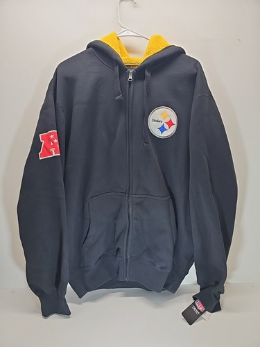 VETEMENTS GIACCA CON CAPPUCCIO PITTSBURGH STEELERS UOMO MEDIO PESANTE G III taglia L G (75) (J)