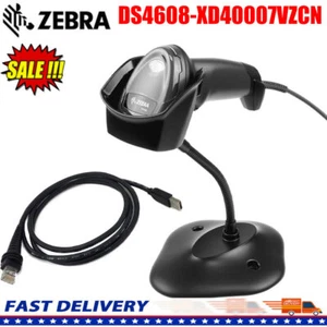 New Zebra DS4608-XD40007VZCN 2D 1D Barcode Scanner Reader With USB Cable & Stand - Picture 1 of 10