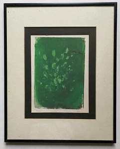 Modernist Green Abstract Expressionism Plants Artist Proof Screen Print Signed - Picture 1 of 15