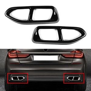 Cubierta de escape de acero inoxidable negro para BMW Serie 7 G11 G12 16-18 - Imagen 1 de 6