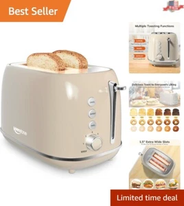 Stylish Taupe 2-Slice Toaster - Cool-Touch Design & Versatile Browning Control - Picture 1 of 9