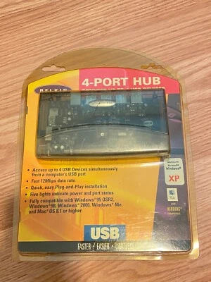 Brand New Sealed - 4-PORT HUB BELKIN USB F5U021 w/ CABLE & POWER SUPPLY - Image 1 of 4