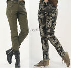 Womens Camo Military Army Cargo Pencil Pants Skinny Jeans Leisure Trousers #8688