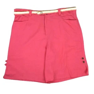 NWT Sherry Taylor Womens 3XL Pink Bermuda Shorts Plus Size Belted Pockets Summer - Picture 1 of 10