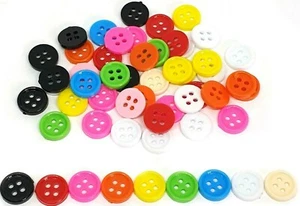 100 pcs assorted colors small buttons 4 holes size 9 mm for sewing crafts - Picture 1 of 2