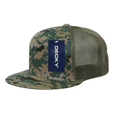 Decky Trucker Cap - Digital Camo MCU 5 Panel Flat Bill 1040-MCU New With Tags - Image 1 of 4