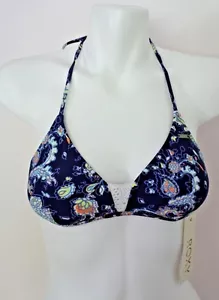 NWT Roxy Swimsuit Bikini Triangle Top Tiki Tri Sz M Blue - Picture 1 of 1
