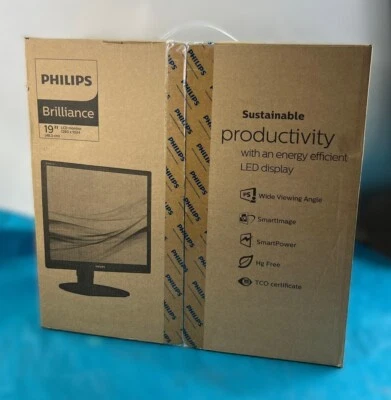 Philips Brilliance 19" LCD Monitor 19B4LCS5/00 – LED Backlight | Crystal Clear D - Image 1 of 4