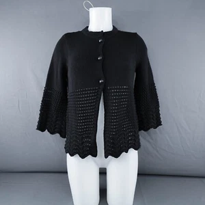 Moda International Women Cardigan Sweater M Black Retro Glam Whimsy Textured - Bild 1 von 13