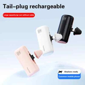 USB-C-Stecker Mini Tragbares Powerbank 10000mAh mit internem 8pin Kabel iPhone - Bild 1 von 24