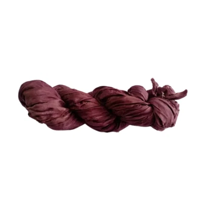 Sari Silk Ribbon super bulky yarn - Brown -Sari Silk Ribbons - Silk Strips - Image 1 of 4