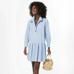 NEW Pomander Place Cleia Dress Tuckernuck Size XL Light Blue Minimalist Coastal - Picture 1 of 11