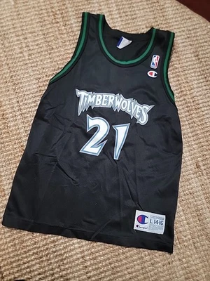 Camiseta deportiva Kevin Garnett Minnesota Timberwolves Champion talla juvenil grande 14-16 Foto 1 de 4