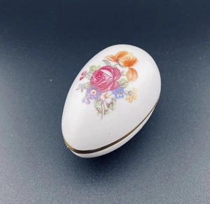 VINTAGE PORZELLAN DEUTSCHLAND DECKEL EIFÖRMIGE SCHMUCKSCHATULLE, Nr. 8542 - Bild 1 von 6