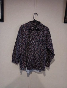 TRADER BAY Vintage 90s Psychadelic Badana Patterned Heavy Cotton Buttonup SizeM - Picture 1 of 7