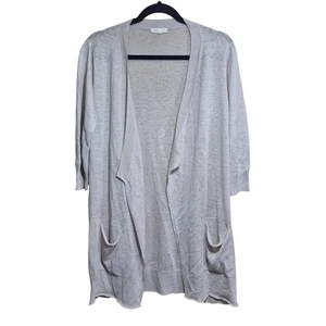 Eileen Fisher Womens Cardigan Sweater Size M 100% Linen Duster Lightweight Open - Picture 1 of 6