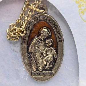 Franziskanerbrüder des Sühnopfers St. Antonius Halskette BETET FÜR UNS - NEU/VERSIEGELT - Bild 1 von 4