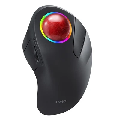 M505B Wireless Trackball Mouse, Rechargeable Ergonomic RGB Rollerball Mouse, ... - Image 1 of 4