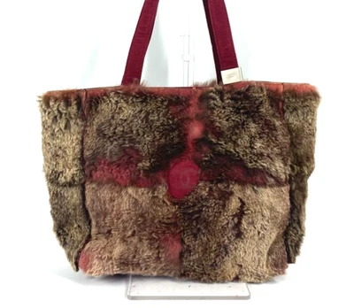 Bolso de Mano Chanel Lapin Piel de Conejo Marca de Coco Marrón Rojo con Mini Bolsa De Colección Foto 1 de 4