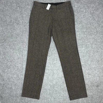 Banana Republic Men's Emerson Wool-Blend Vintage Straight Fit Pants Grey 32x32 - Image 1 of 4