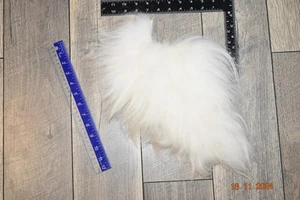 Peluca Troll de piel de oveja islandesa genuina Mohair repuesto #529 blanca grande - Imagen 1 de 2