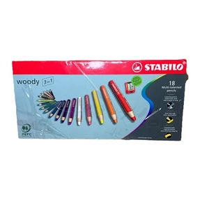 Stabilo Woody Jumbo Pencil Set of 18 - 3 in 1 + Sharpener - Imagen 1 de 5