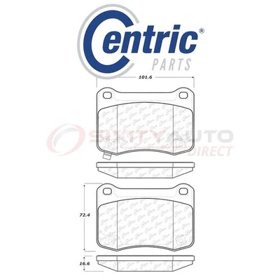 Centric Semi Metallic Brake Pads w Shim for 2008-2014 Lexus IS F 5.0L V8 - ju Foto 1 de 4