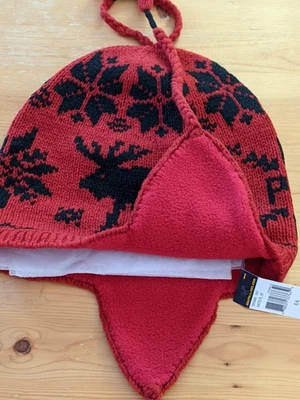 NUEVO CON ETIQUETAS RALPH LAUREN HOMBRES INVIERNO LANA DE CORDERO SOMBRERO CON OREJERAS ROJO TALLA ÚNICA Foto 1 de 4