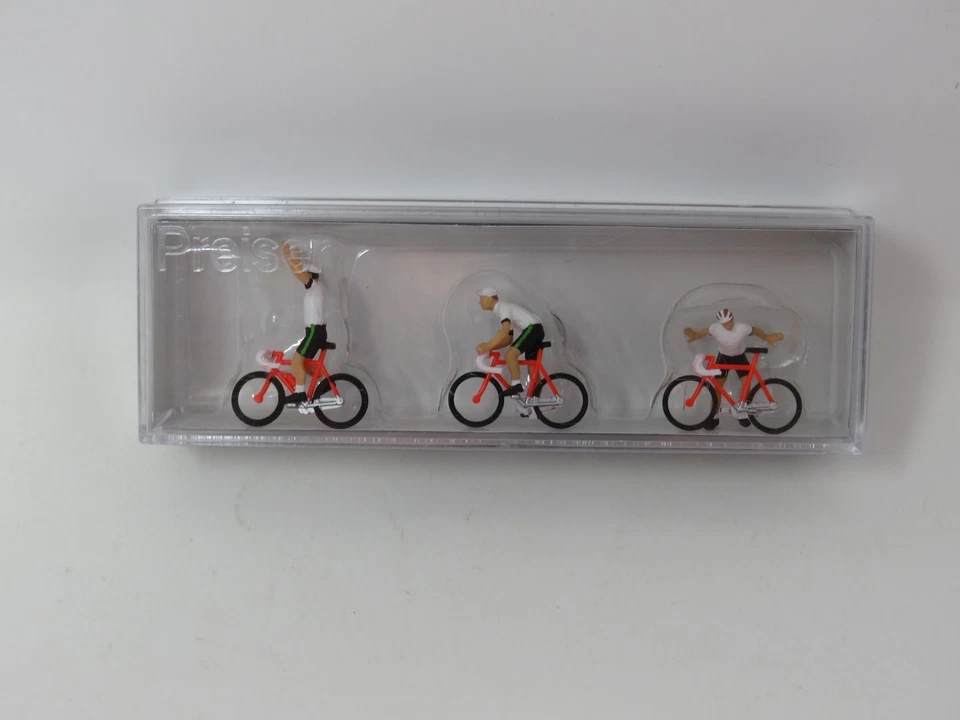 Juego de figuras Preiser HO 25005 ciclistas corredores bicicletas atletas ciclismo personas Foto 1 de 1
