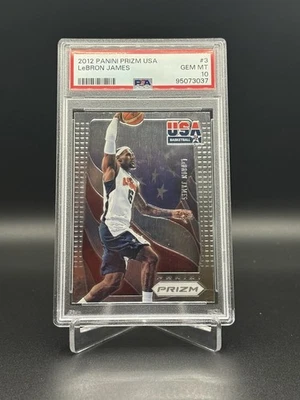 2012-13 Panini Prizm LeBron James USA Basketball #3 PSA 10 *LOW POP 34* - Image 1 of 2