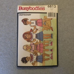 Butterick 6813 Busybodies Girls Skirt & Top Pattern Sz 2-3-4 Uncut Fast & Easy - Picture 1 of 7
