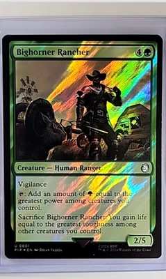 2024 MTG Magic The Gathering PIP Fallout Surge Foil #601 Bighorner Rancher - Image 1 of 2