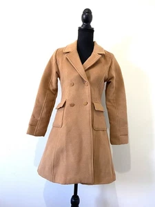 Review Girl Size 12 ( Woman’s Sz 6 ) Winter Coat Light Brown Pockets Button - Picture 1 of 10
