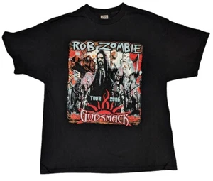 VINTAGE ROB ZOMBIE & GODSMACK CONCERT SHIRT ROCK TSHIRT TOUR 2006 XL DOUBLE SIDE - Picture 1 of 6