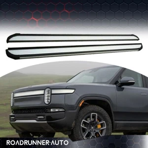 2Pcs Fixed Running Board Nerf Bar Side Step for Rivian R1T R1S 2022 2023 2024 - Imagen 1 de 8