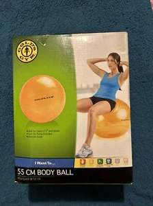 Golds Gym 55 cm. Green 5’3” & Under Yoga Workout Gym Fitness Body Ball w/ Pump - Picture 1 of 3