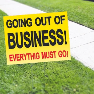 Going Out Of Business Yard Sign Stake Outdoor Clearance Sale Coroplast Sign - Picture 1 of 1