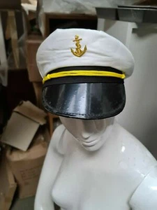 New Yacht Boat Captain Navy Sea Sailor Hat Cap Fancy Dress Skipper Marine Navy - Picture 1 of 2