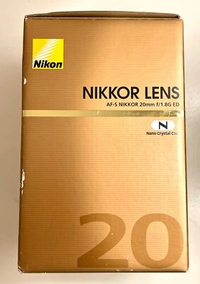Nikon Nikkor 20mm f/1.8G ED Box and Paperwork - No Lens - Image 1 of 2