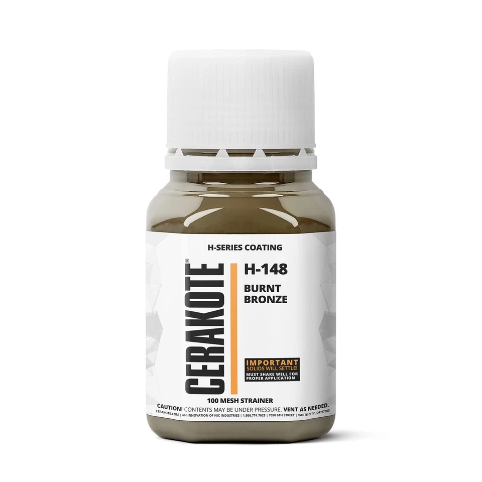 CERAKOTE® H-SERIES Oven Cure Coating with Part B H-148 Burnt Bronze (4oz)