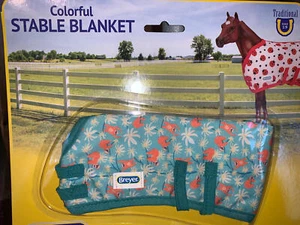 Accesorio Caballo Modelo Breyer Colorida Manta Estable en Flores Turquesa y Rojo - Imagen 1 de 2