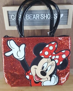 Disney Parks Exclusive ~ Minnie Mouse Red Glitter Bag Tote Purse ~ NWT - Picture 1 of 1