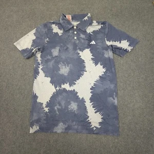 Adidas Shirt Kids XLARGE Grey Floral Short Sleeve Collared Polo T Shirt Size XL - Picture 1 of 9