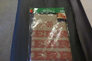 Christmas Party Brother Sister Merry Christmas Burlap Gift Bag 28" X 43" NIP - Picture 1 of 8